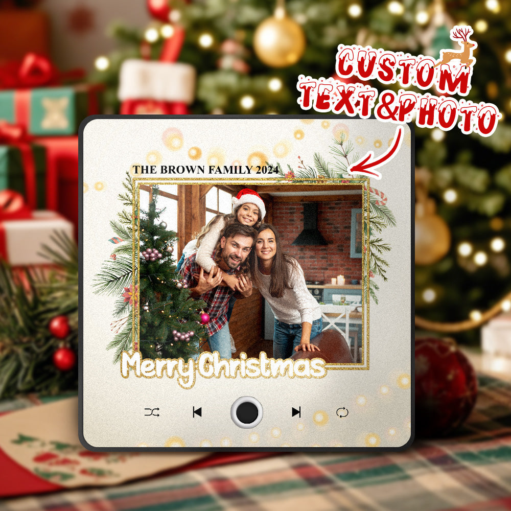 カスタム音楽冷蔵庫マグネット クリスマスツリー付きパーソナライズ冷蔵庫マグネット 曲を再生可能 クリエイティブなクリスマスギフト