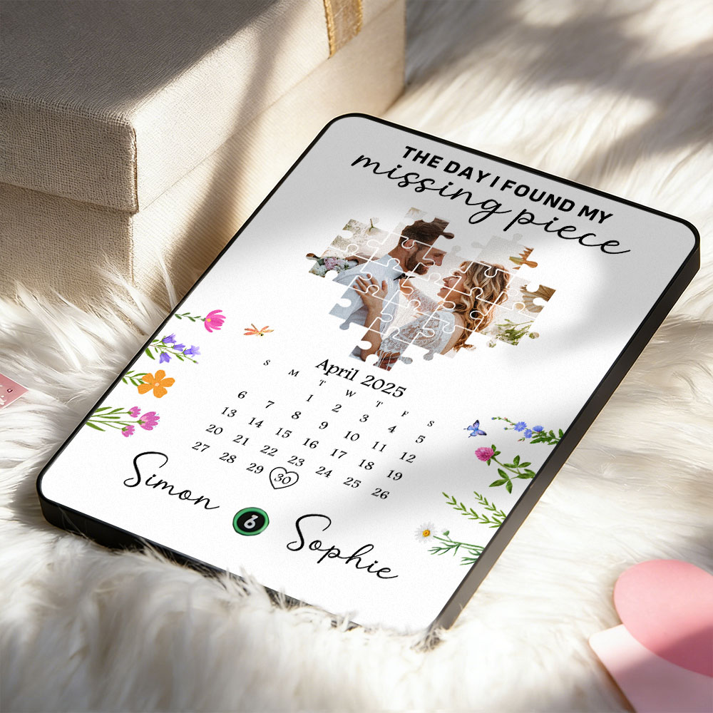 カップル向けカスタムミュージックプレート（プレーヤー付きアクリルフレーム付き） - 失くしたピースを見つけた日