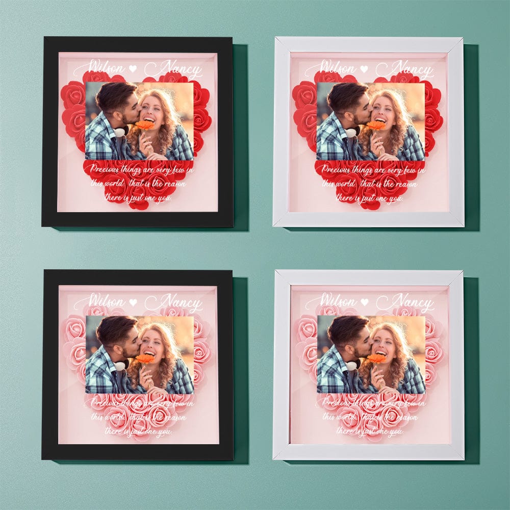 カスタムフォトフラワーシャドーボックスパーソナライズされたフラワーシャドーボックスガールフレンドへのギフト