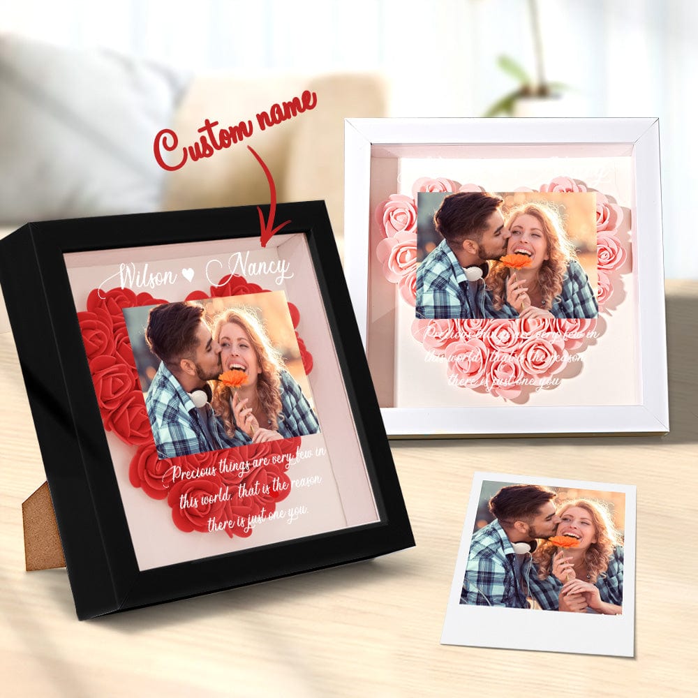 カスタムフォトフラワーシャドーボックスパーソナライズされたフラワーシャドーボックスガールフレンドへのギフト