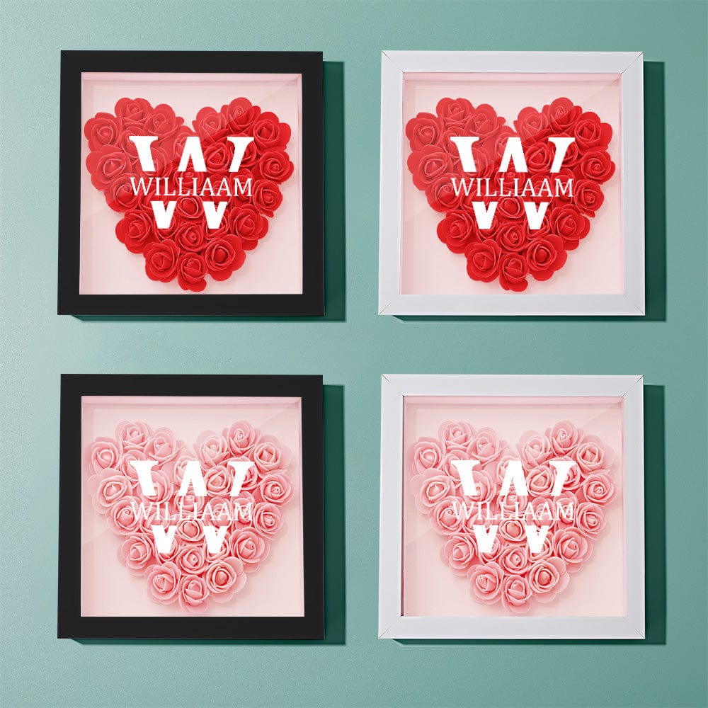 カスタムネームフラワーシャドーボックス 彼女の心に贈るパーソナライズされたフラワーシャドーボックスギフト