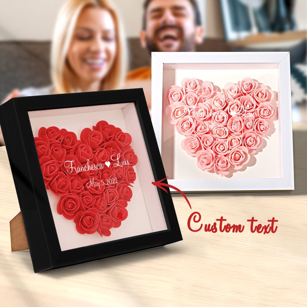 カスタムネームフラワーシャドーボックス 彼女の心に贈るパーソナライズされたフラワーシャドーボックスギフト