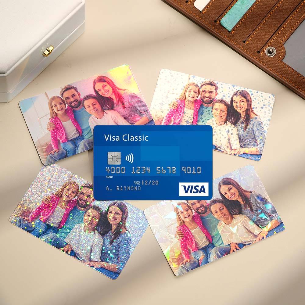 カスタムカードカバー あなたの写真ステッカー 防水カードカバー パーソナライズカードスキンセット 4ピース1つ