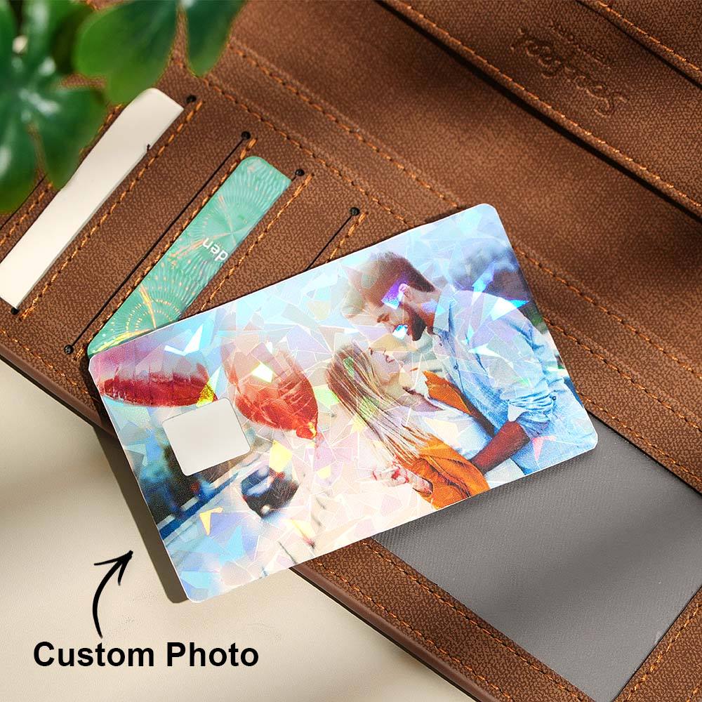 カスタムカードカバー あなたの写真ステッカー 防水カードカバー パーソナライズカードスキンセット 4ピース1つ