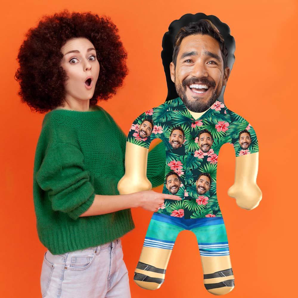 パーソナライズされたブローアップ人形アロハシャツ赤い花面白いインフレータブルマンプリントフェイスパーティーの記念品