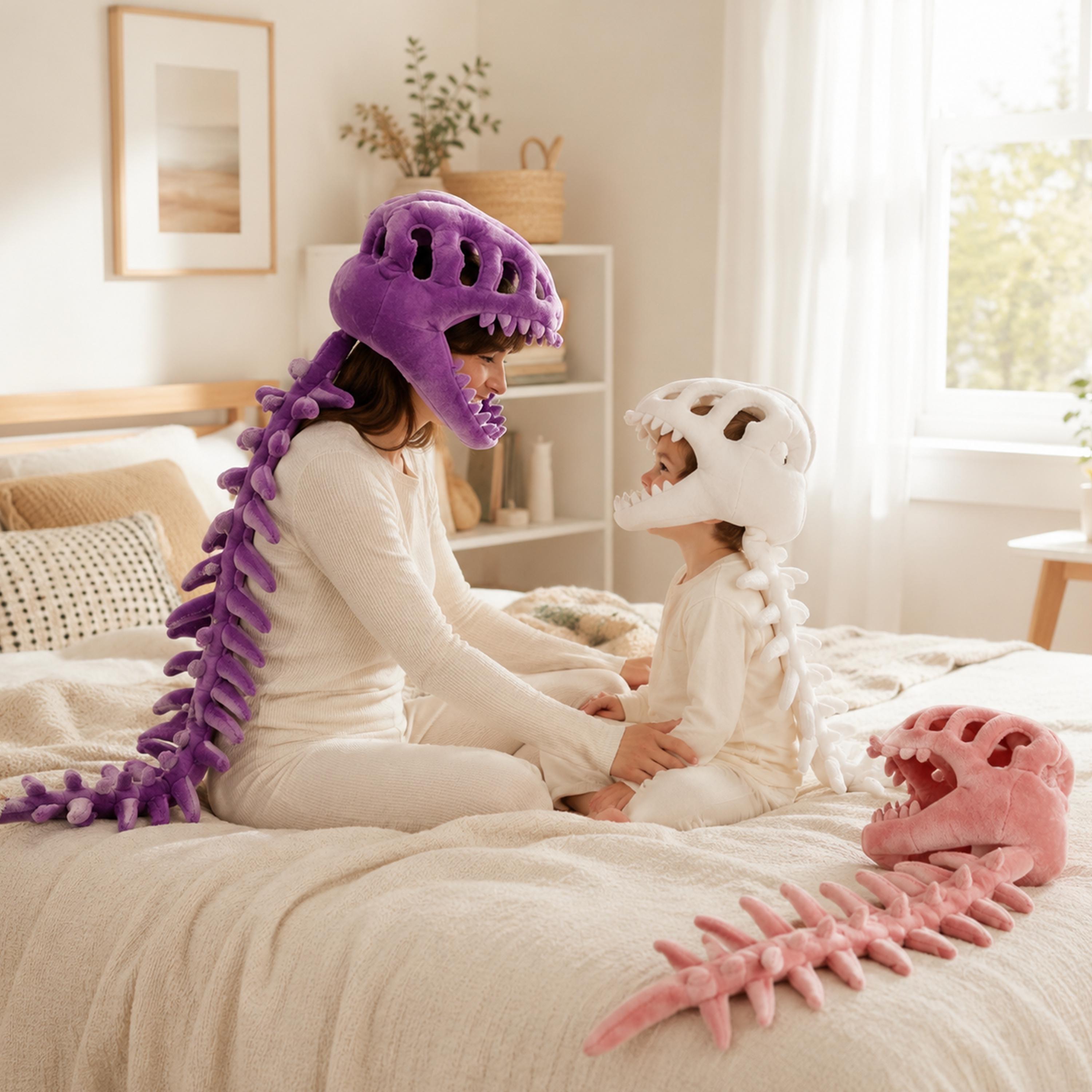 ぬいぐるみ 恐竜 スケルトン ハット しっぽ付き 楽しくて不気味なコスチューム ヘッドウェア 子供と大人用