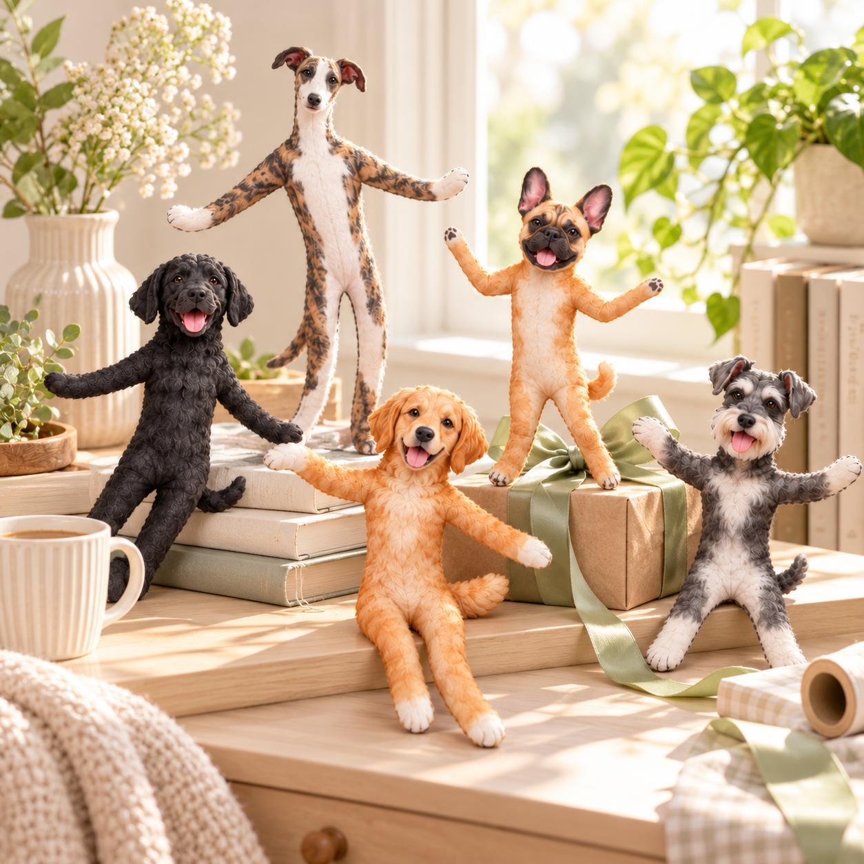 犬愛好家へのカスタム犬ぬいぐるみギフト - 遊び心のあるポーズとパーソナライズされた外観の誕生日プレゼント