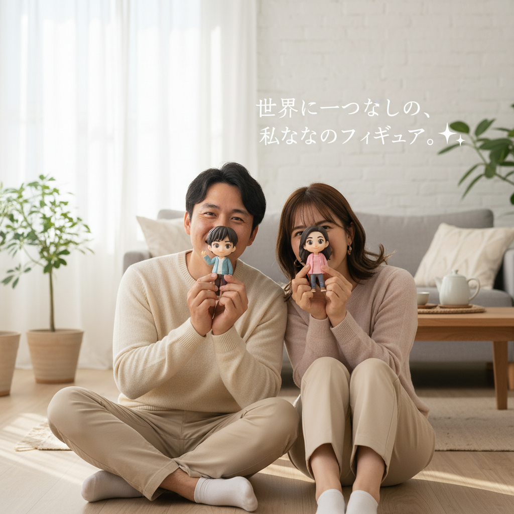 新しい家族のカタチ：写真の一瞬をカスタム3Dミニフィギュアに。いつもデスクで見守ってくれる