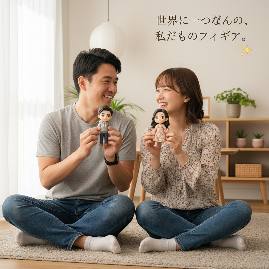新しい家族のカタチ：写真の一瞬をカスタム3Dミニフィギュアに。いつもデスクで見守ってくれる