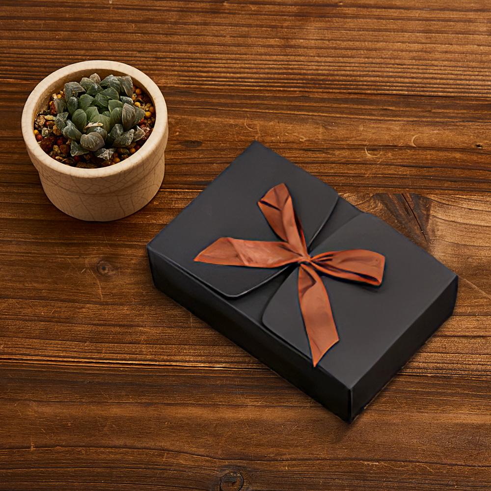 Black Cardboard Gift Box With Bow L(17.5*11.5*5cm)