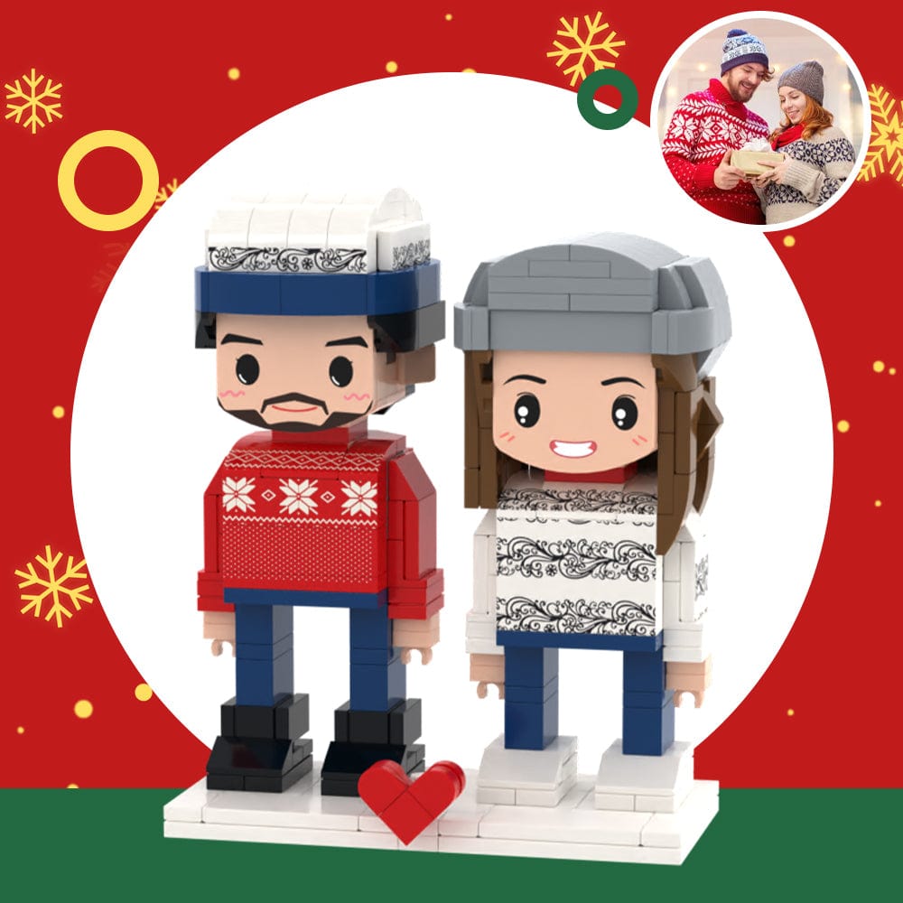 Custom Couple Valentine's Gifts Customizable Fully Body Couple Brick Figures Persanalized Cute Face Brick Figures