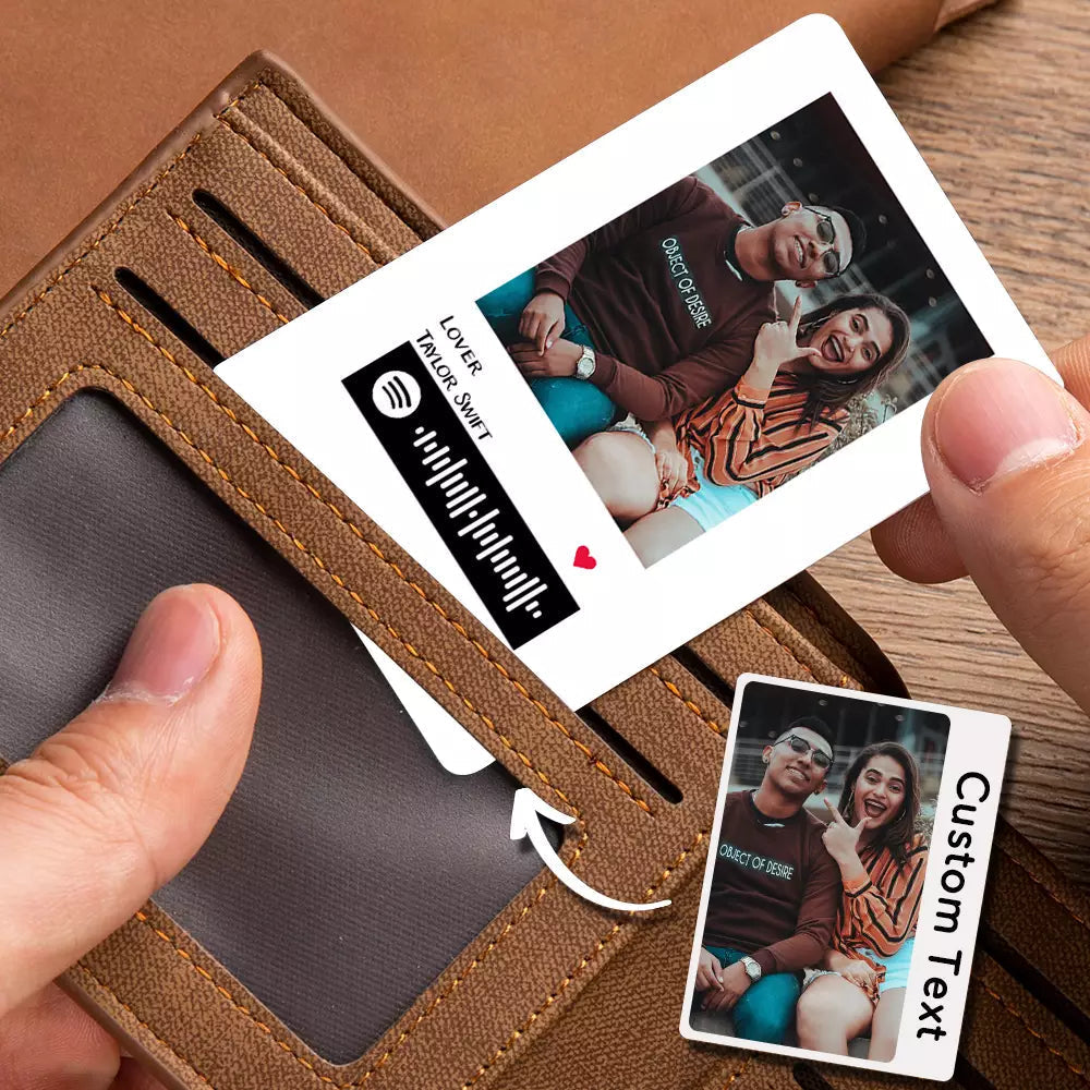 Custom Scannable Spotify Code Card Photo Wallet Insert Card