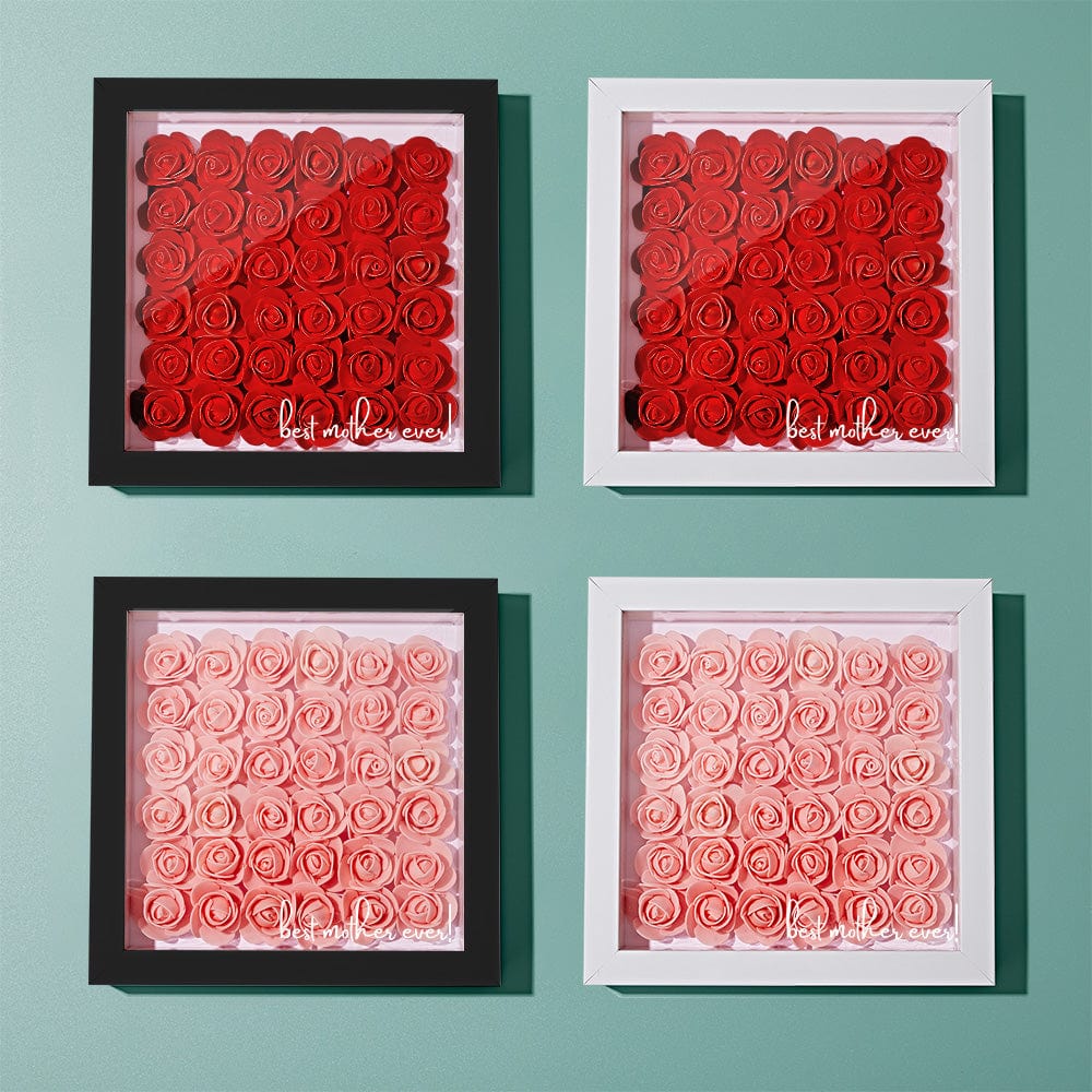 Custom Flower Shadow Box With Text Mother's Day Gifts for Mom - Best Mother Ever