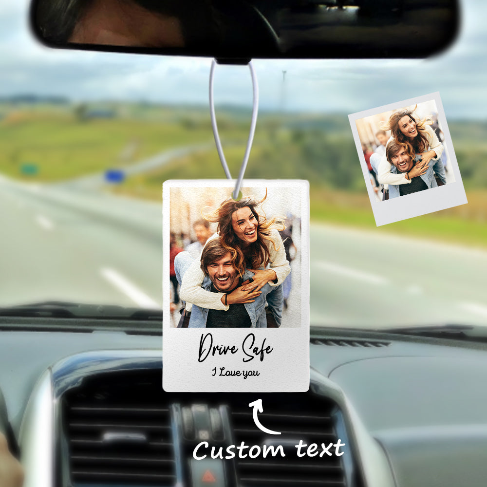 Personalised Photo Car Air Freshener Rearview Mirror Ornament Air Freshener Drive Safe Gifts for Him