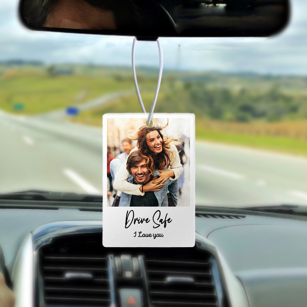 Personalised Photo Car Air Freshener Rearview Mirror Ornament Air Freshener Drive Safe Gifts for Him