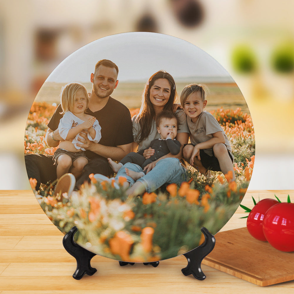 Custom Dinner Plate Photo Ceramics Plate Tableware Gifts for Family