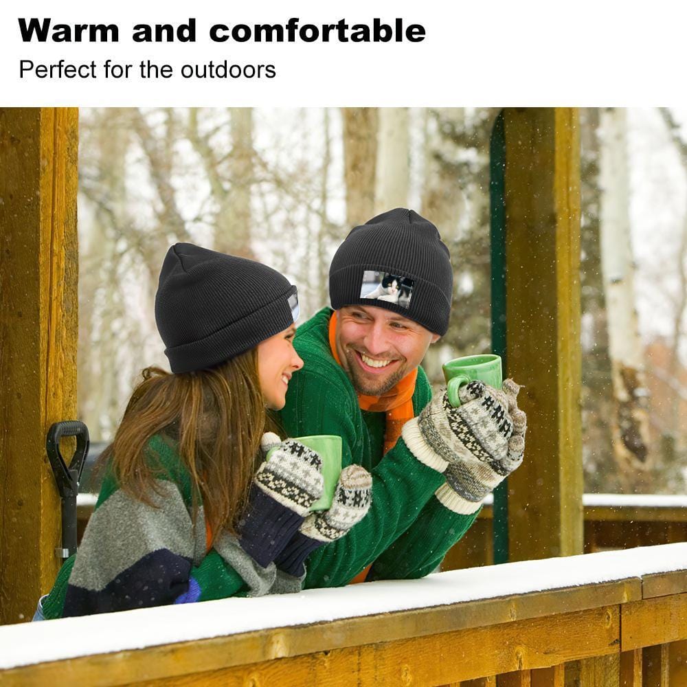Custom Photo Beanie Hat Personalised Beanie Hats Gift for Couple