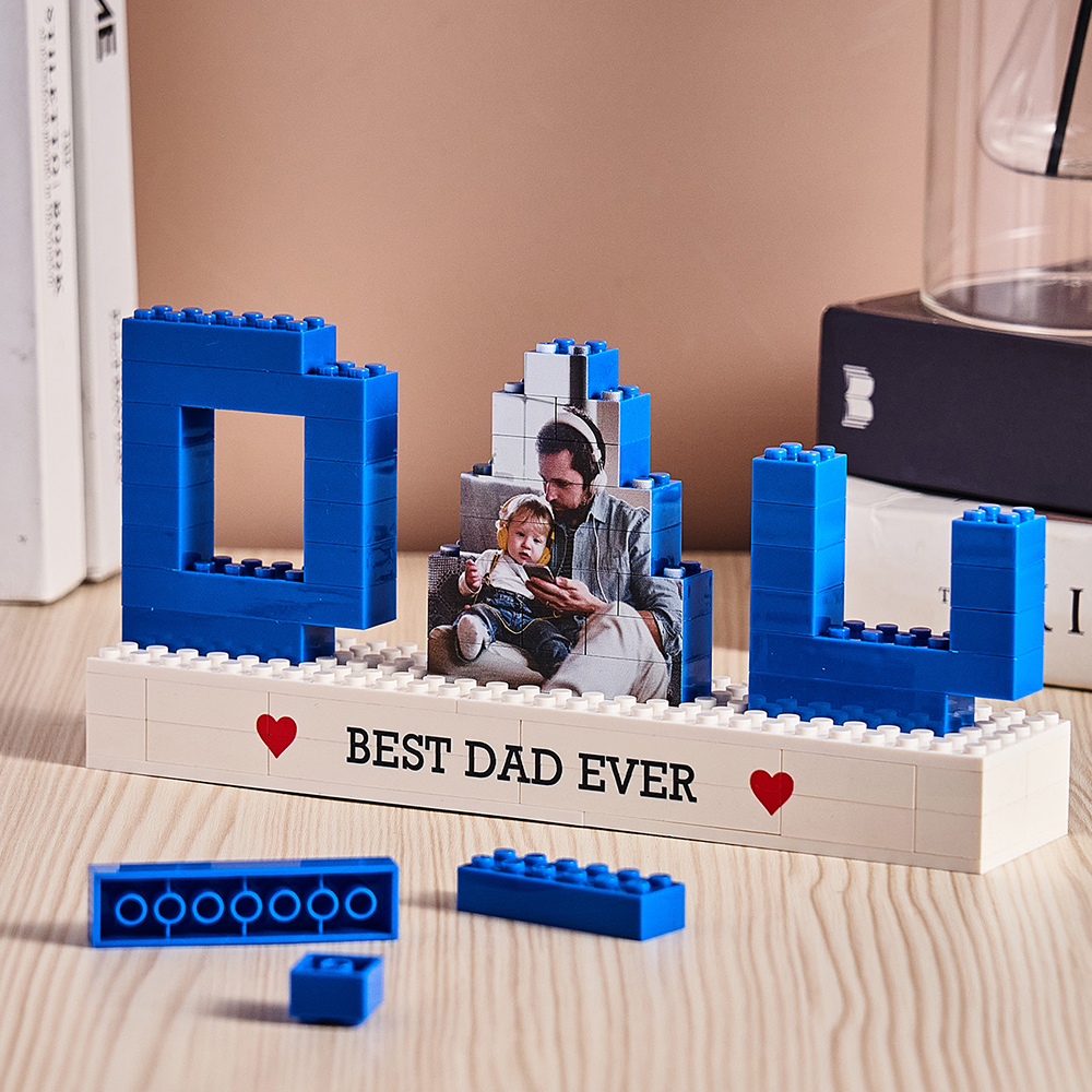 Personalized Dad Photo Building Brick Puzzles Custom Text Photo Block Father's Day Gifts