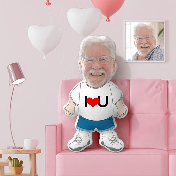 I LOVE YOU Minime Throw Pillow Personalized Photo Minime Pillow for Dad