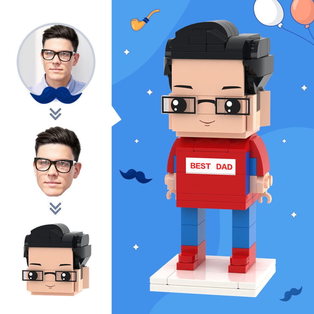 Father's Day Gifts Custom Head Brick Figures Best Dad Brick Figures Small Particle Block Toy