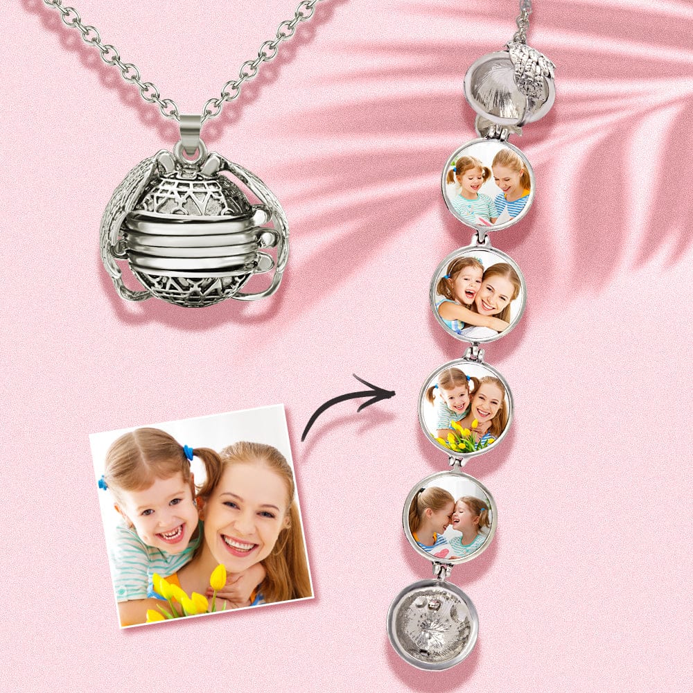 Custom Photo Wings Necklace Pendant Personalized Locket Necklace Mother's Day Gifts
