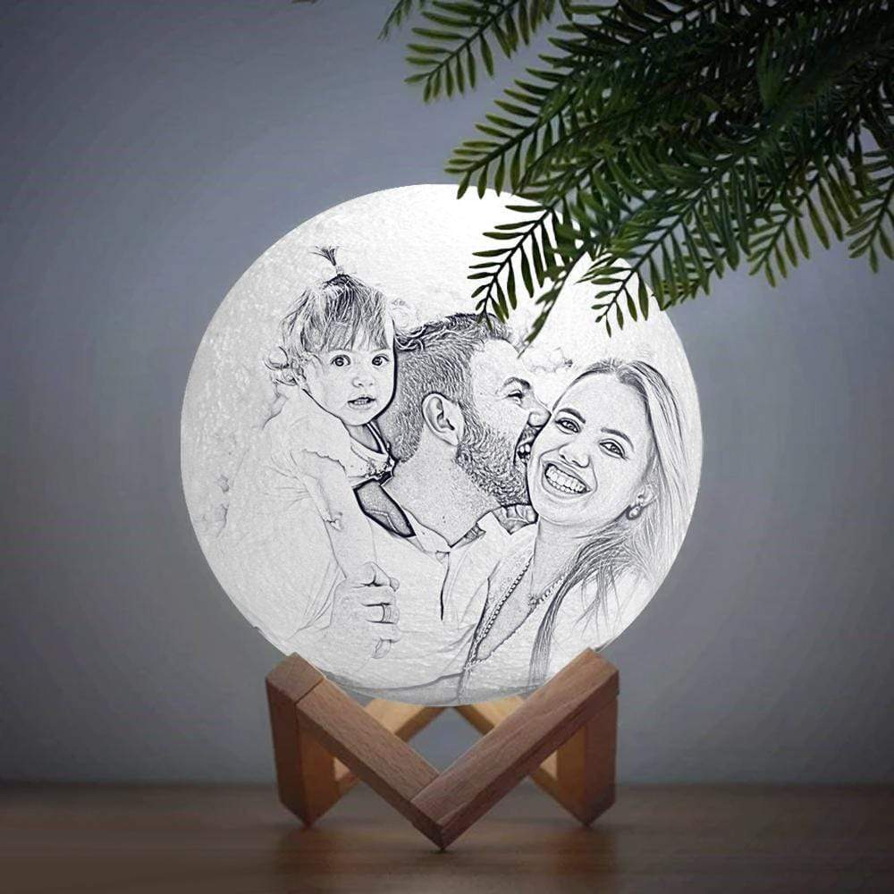 Fathers Day Gift Personalized Moon Lamp - Tap Three Colors