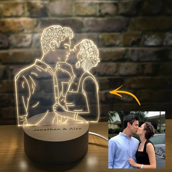 Photo Night Lights Personalized Night Light With Text Valentine's Day For Her