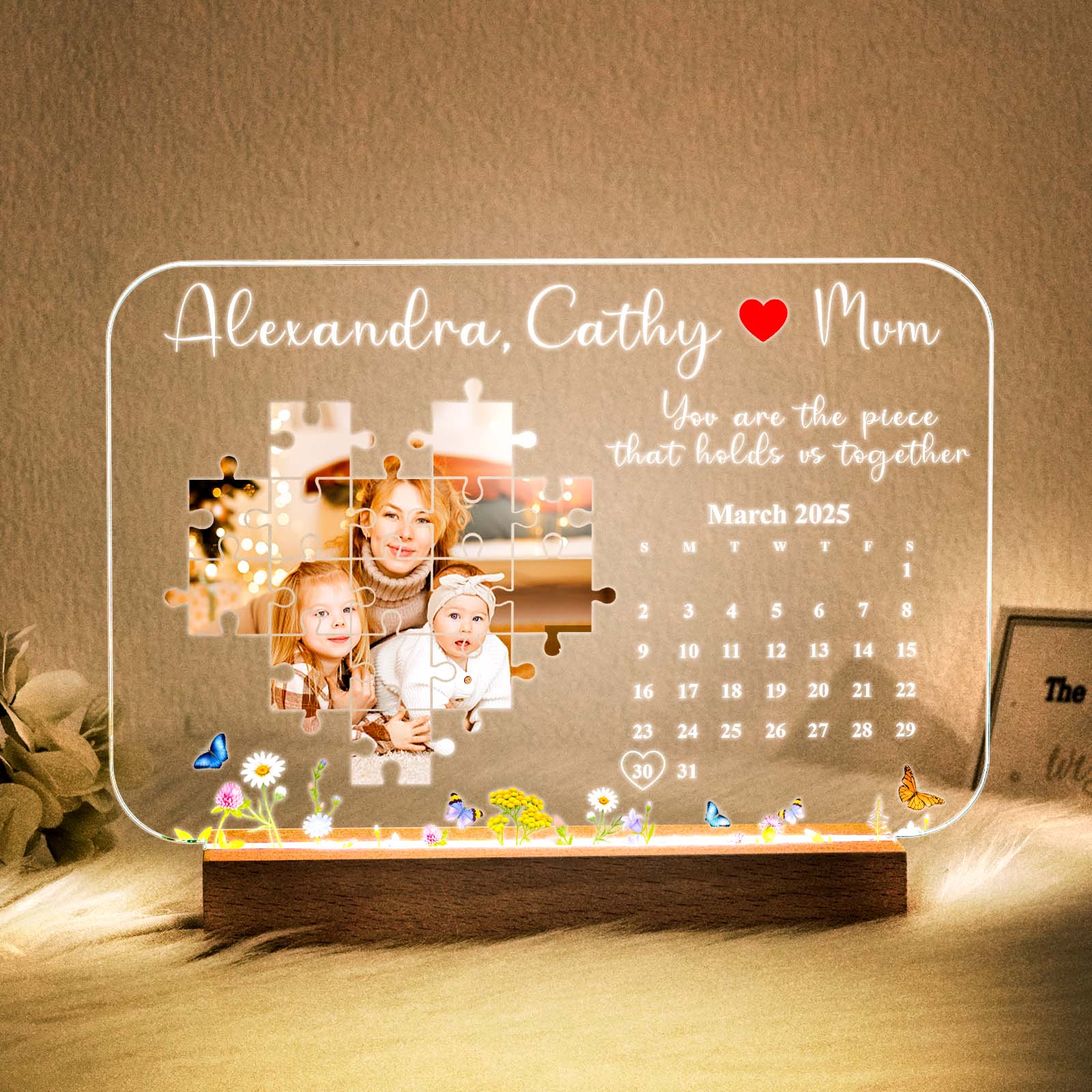 You Are The Piece That Holds Us Together Light Frame Personalised Gifts for Mom