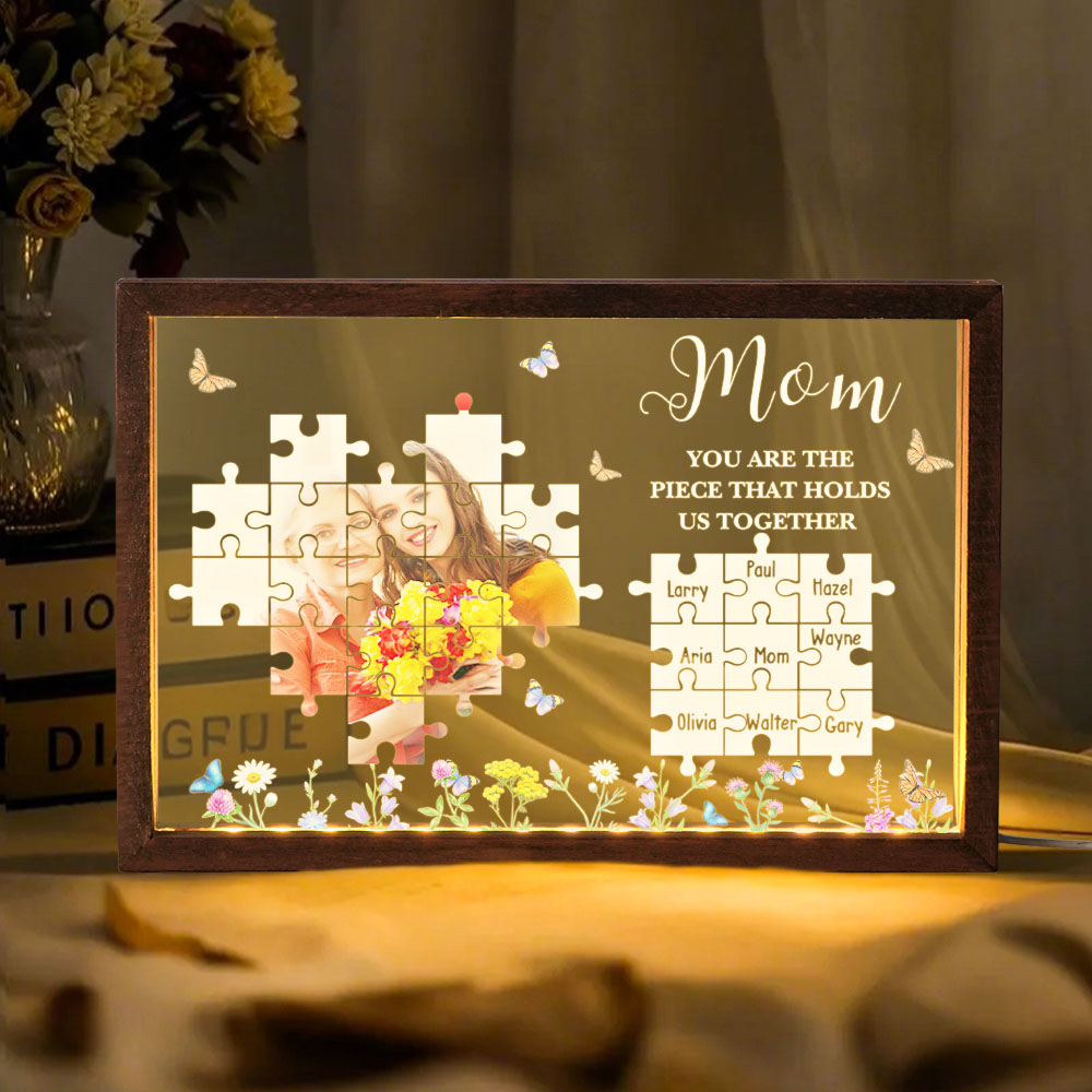 Personalized Mom You Are The Piece That Holds Us Together Night Light Mother's Day Gift for Mom