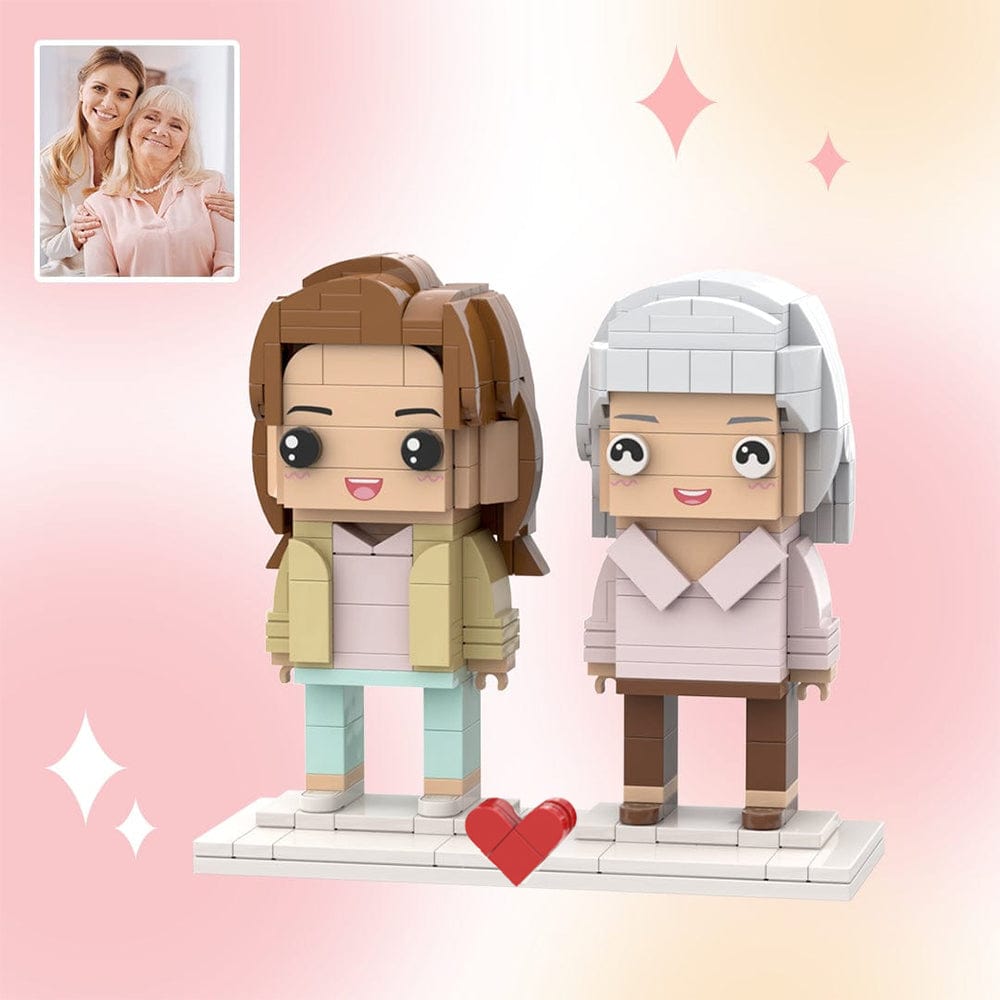 Mother's Day Brick Figures Customizable Fully Body 2 People Custom Brick Figures