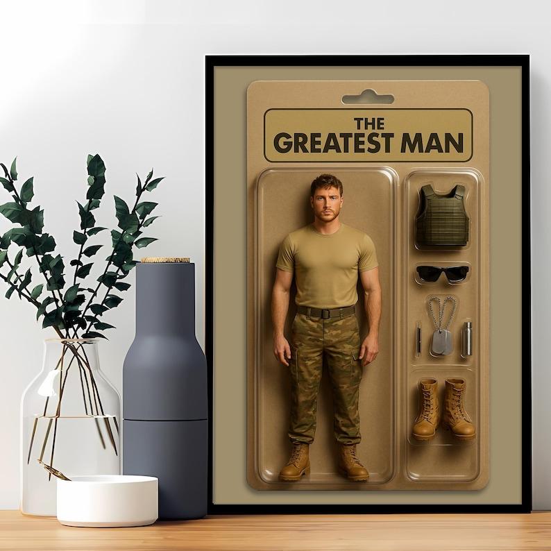 Fully Body Custom Action Figure Portraits | Personalised Toy Box Art | Custom Photo Frame Decorations | The Greatest Man
