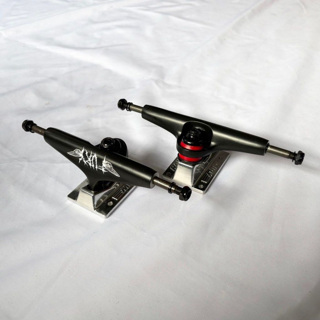 Fury Black and Silver 8.0"/8.25” Double Hollow Skateboard Trucks-Halfpiped 