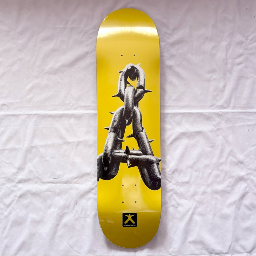 Aura “Yellow Chains” 8.25” x 31.5” Skateboard Deck-Halfpiped 