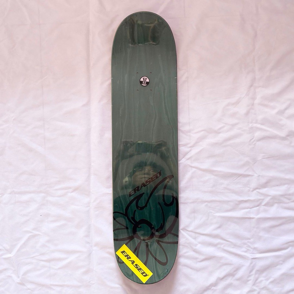 Erased “Glow Video Red” 8.0” x 31.4” Skateboard Deck