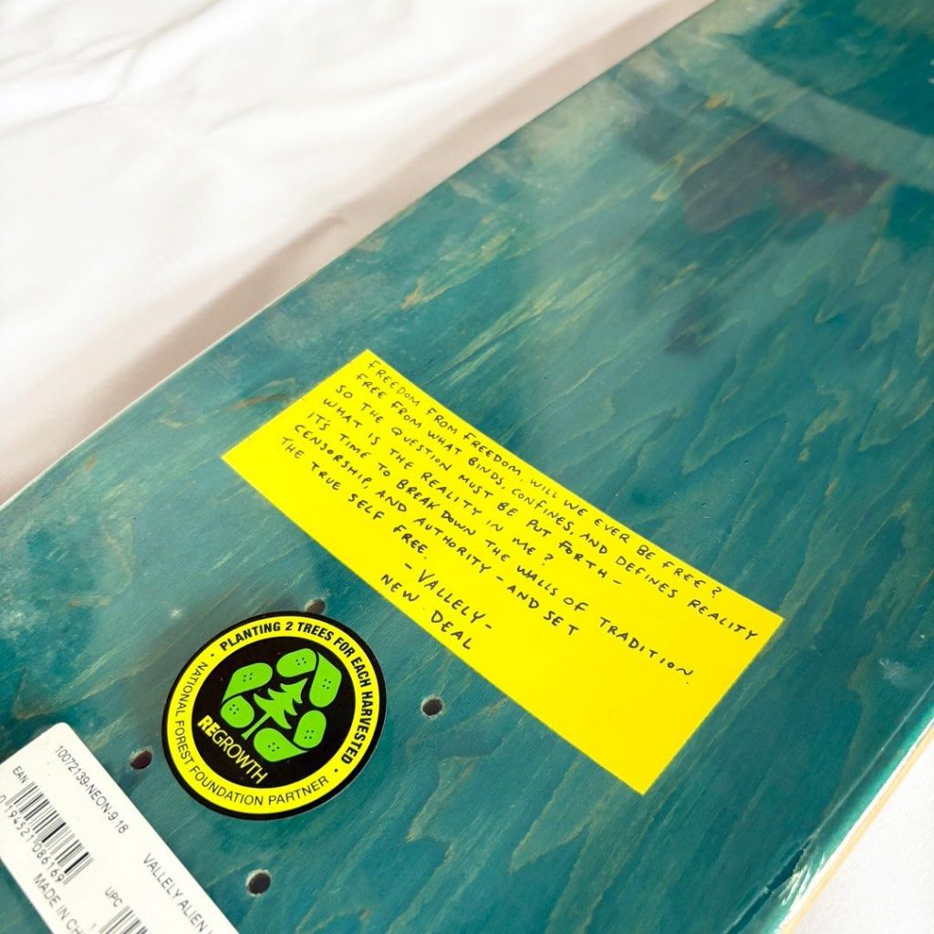 New Deal Mike Vallely Alien Neon 9.18" Skateboard Deck-Halfpiped