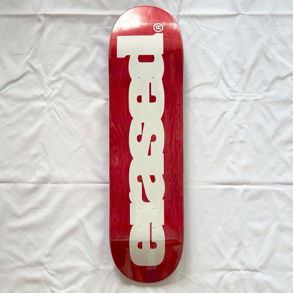 Erased “Classic Red” 8.25” x 31.4” Skateboard Deck-Halfpiped