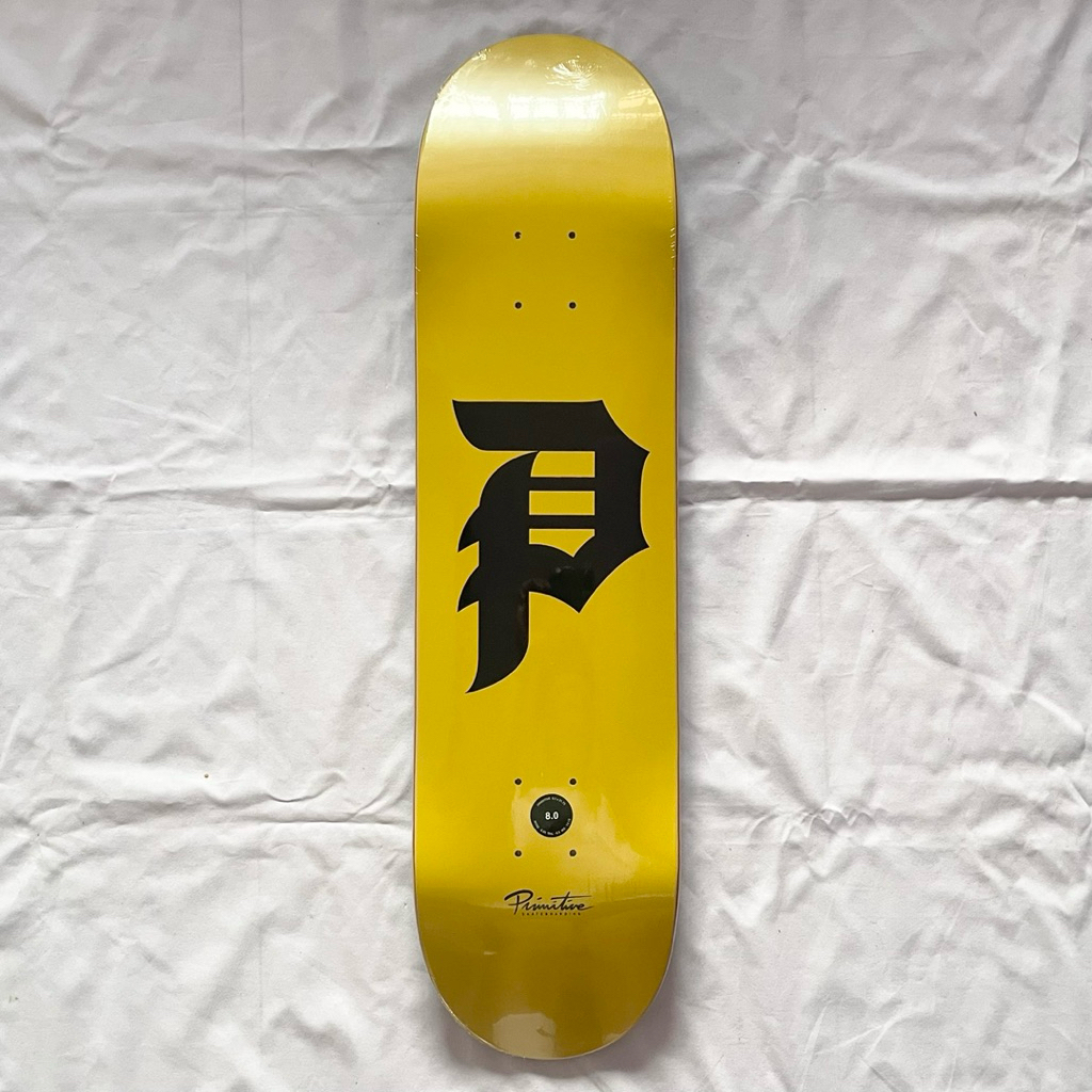 Primitive “Yellow Core” 8.0” Skateboard Deck-Halfpiped 