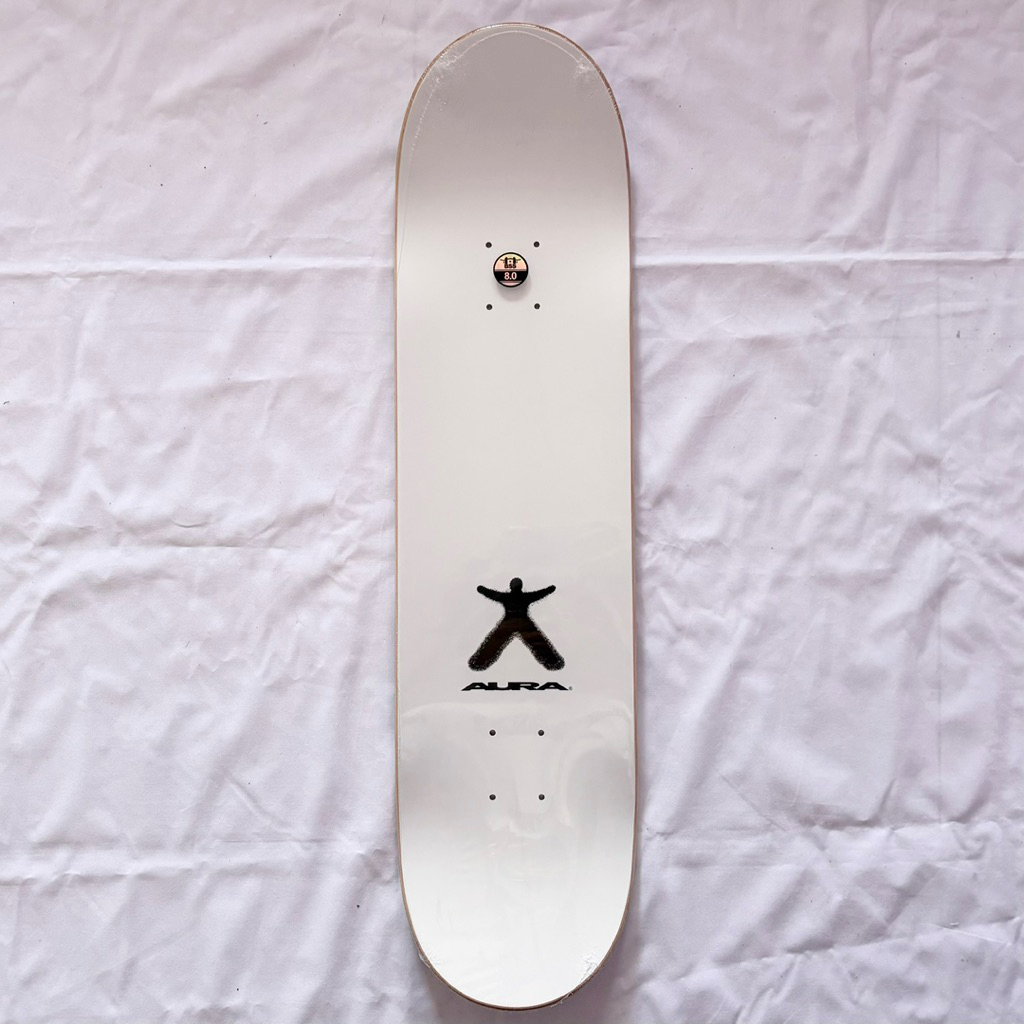 Aura “White Chains” 8.0” x 31.4” Skateboard Deck-Halfpiped 