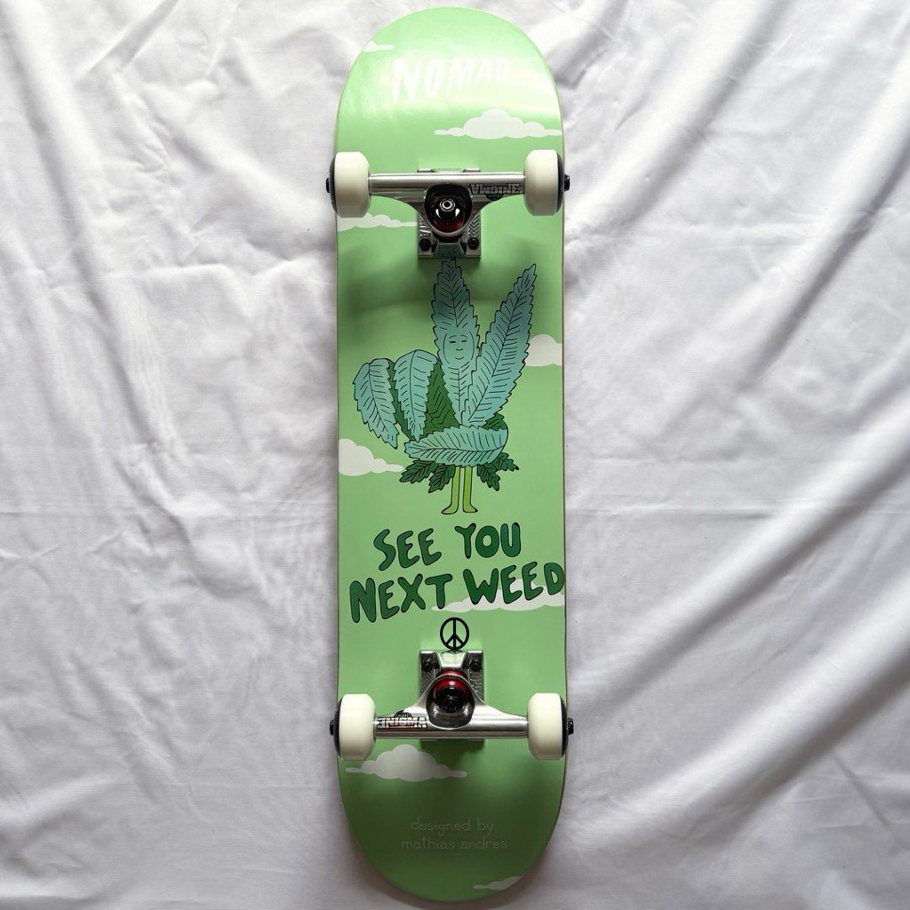 Nomad “See You” 7.875”x 31.25” Custom Skateboard Complete-Halfpiped