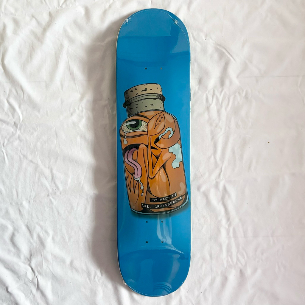 Toy Machine “Blue Jar” 8.0” x 31.66” Axel Cruysberghs Pro Model Skateboard Deck-Halfpiped 