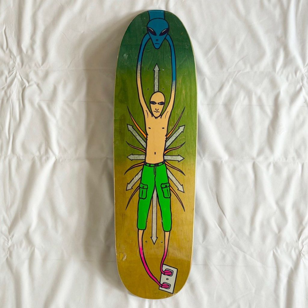 New Deal Mike Vallely Alien Neon 9.18" Skateboard Deck-Halfpiped