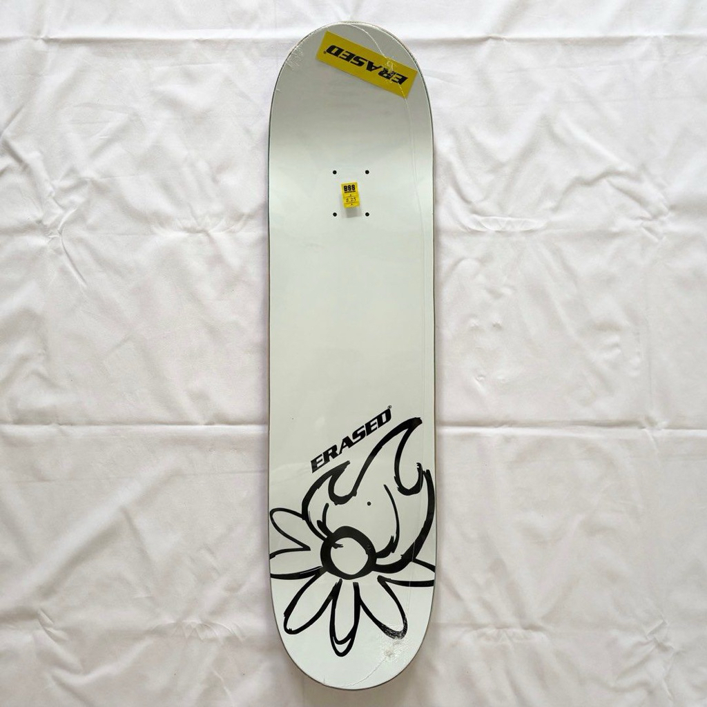 Erased “Classic White and Black” 8.0” x 31.4” / 8.25” x 31.5” Skateboard Deck-Halfpiped