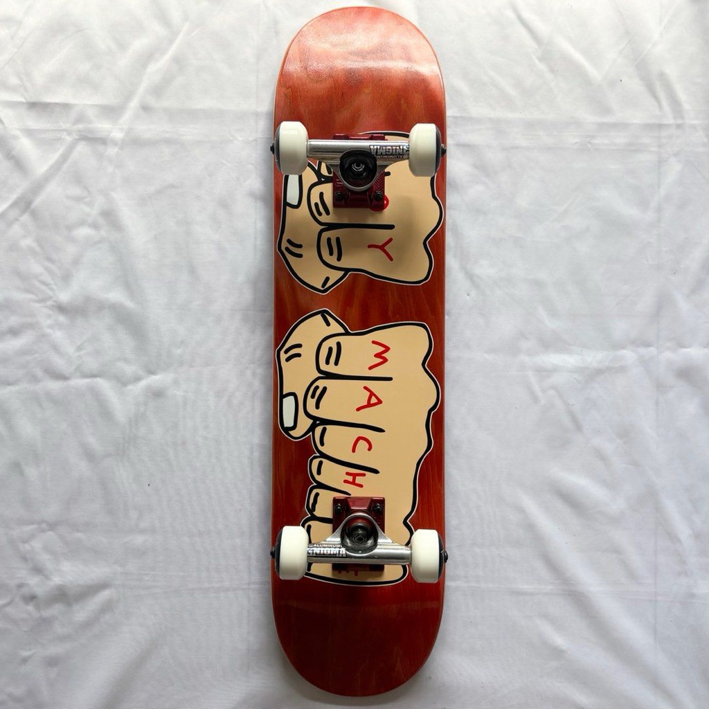 Toy Machine “Red Fist” 7.375” Kids Custom Skateboard Complete-Halfpiped