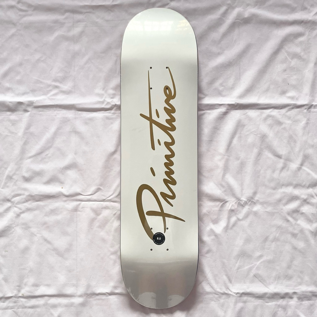 Primitive “White Signature” 8.0”/8.25” Skateboard Deck-Halfpiped 