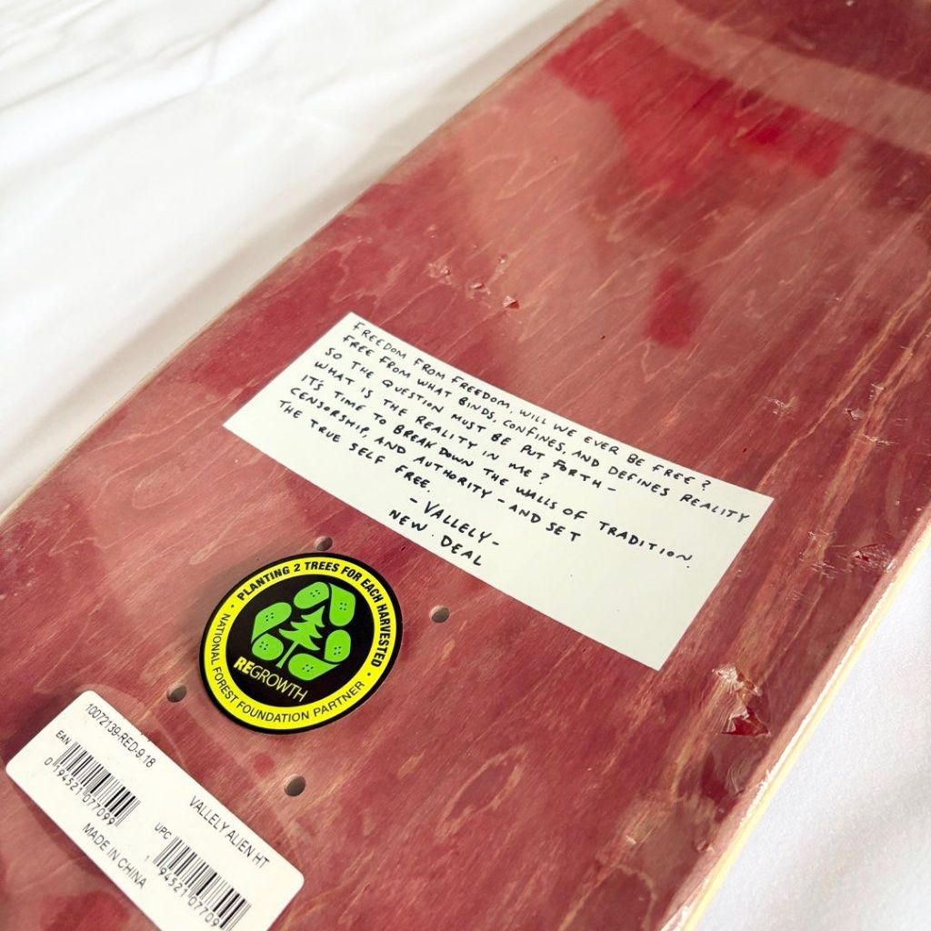 New Deal Mike Vallely Alien Red 9.18” Skateboard Deck-Halfpiped