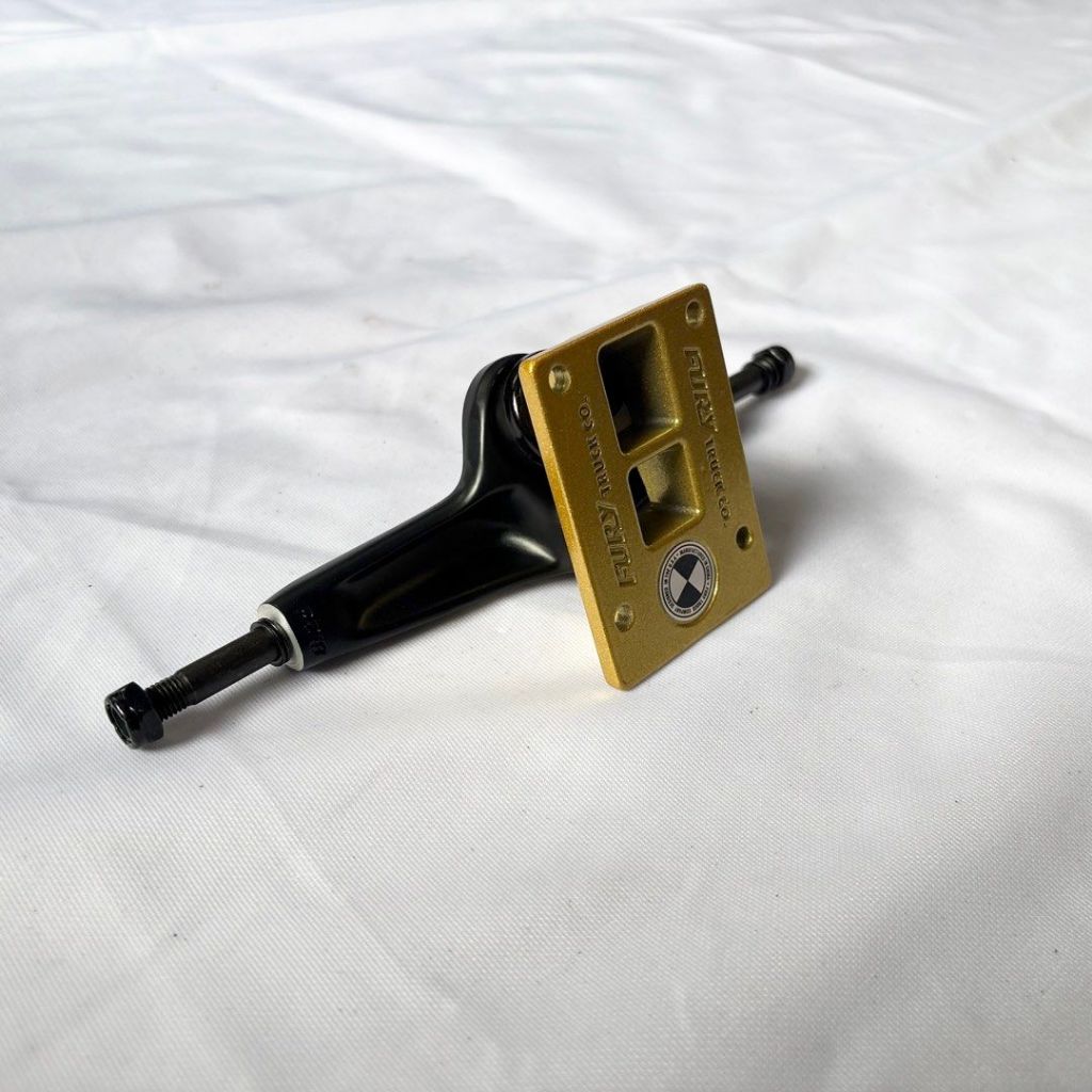 Fury Gold and Black 8.0”/8.25” Double Hollow Skateboard Trucks-Halfpiped 