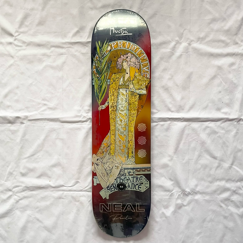 Primitive x Mucha “Tour” 8.0” x 31.75” Neal Skateboard Deck-Halfpiped 