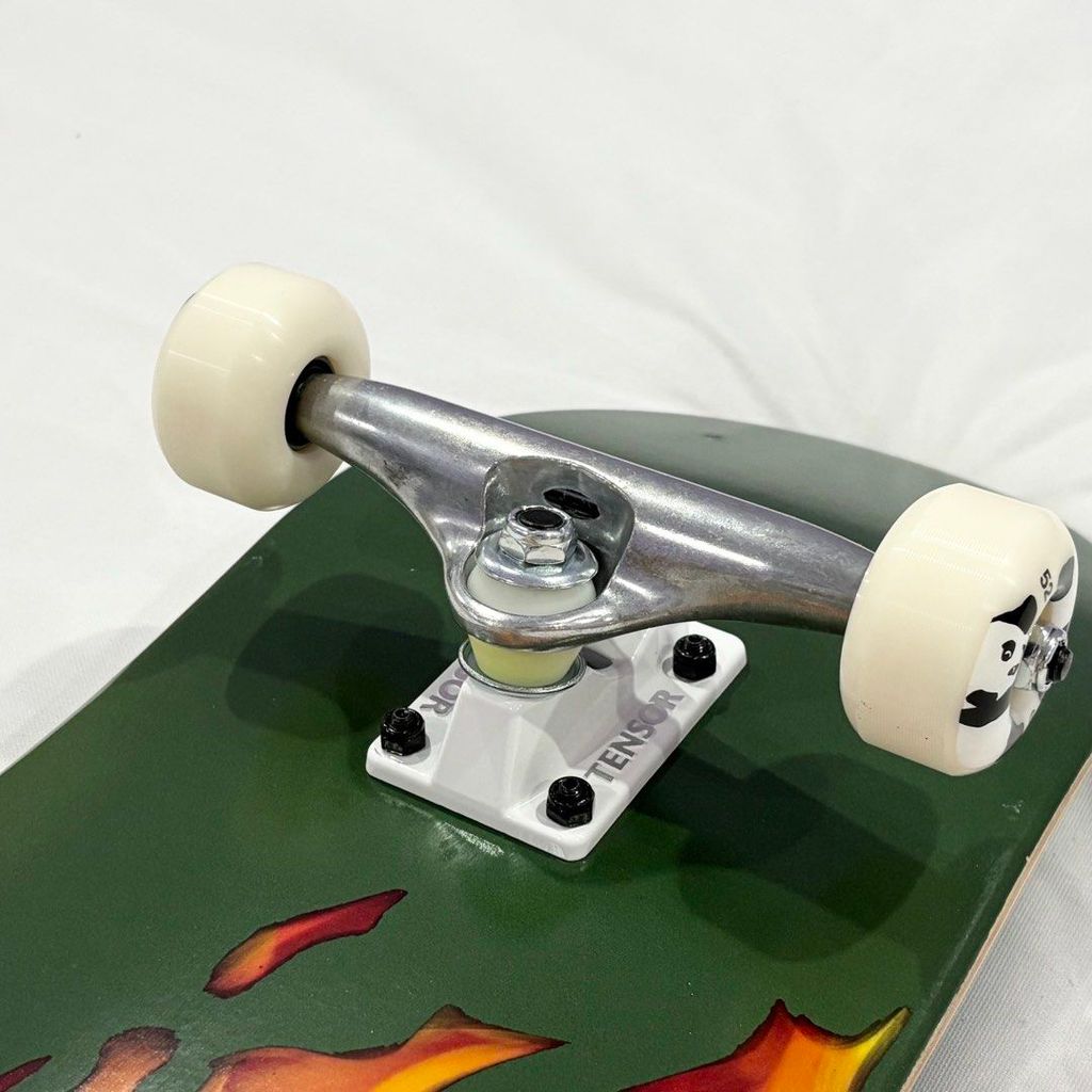 Erased “Burning Flower Green” 8.0” x 31.4” Custom Skateboard Complete
