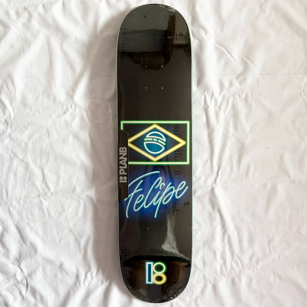 Plan B “Neon” 7.75” x 31.6” Felipe Gustavo Pro Model Skateboard Deck-Halfpiped 