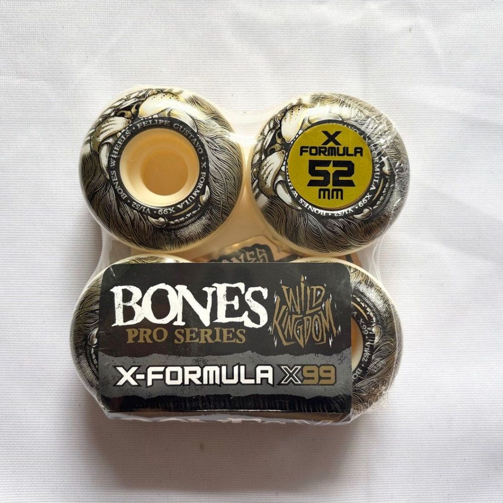 Bones “Mane” 52mm 99a V1 Standard X-Formula Skateboard Wheels-Halfpiped 
